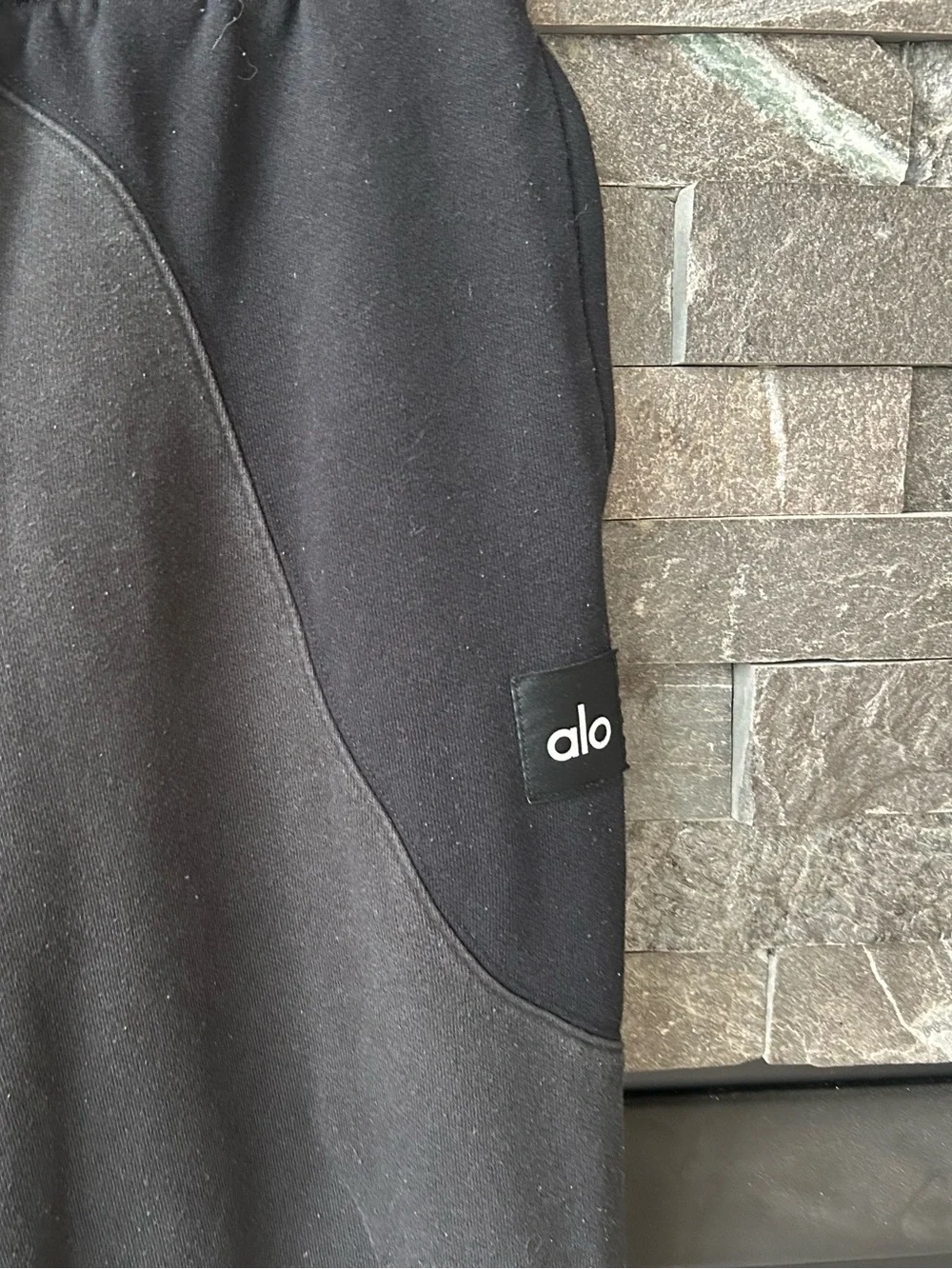 Alo Yoga “Make Waves” Sweatpants in Black/Charcoal/Light Gray Colorway